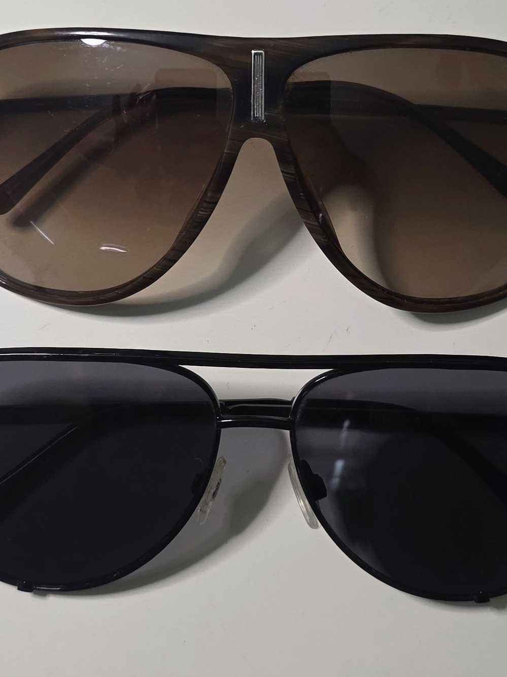 Versace Aviator Brown Tortoise AND Quay High Key Mini Black Designer Sunglasses